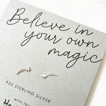 Shooting Star Sterling Silver Earrings, 6 of 10