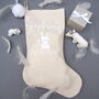 First Christmas Personalised Winter Rabbit Stocking, thumbnail 2 of 10