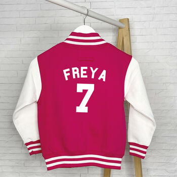 Personalised Kids Varsity Jacket With Name And Age, 6 of 6