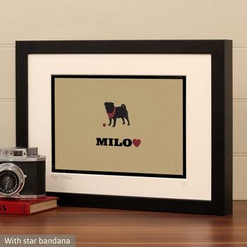 Personalised Pug Print For One Or Two Dogs, 7 of 12
