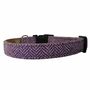 Dog Collar Harris Tweed Purple Herringbone, thumbnail 1 of 2