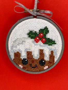 Christmas Pudding Cross Stitch Kit, 2 of 7