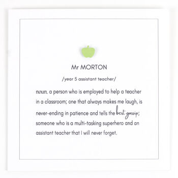 Definition Of Teacher Personalised Card, 8 of 8