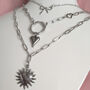 Womens Paperclip Chain Heart Bow Charm Necklace Set, thumbnail 2 of 6