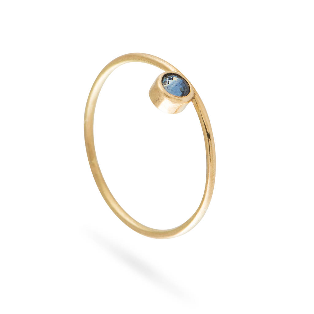 18ct Gold Side Sapphire Ring By Marina Mura Jewellery ...