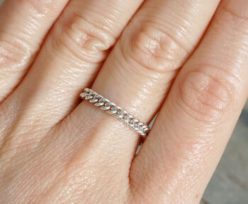 Curb Chain Ring In Sterling Silver, 4 of 4