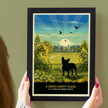 French Bulldog In A Summer Park. Limited Edition Gift Print, 3 of 7