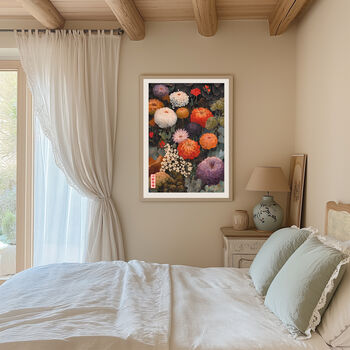 Japanese Abstract Flower Art Print, 4 of 4