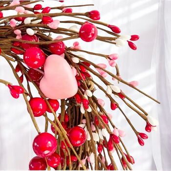 Valentine's Red And Pink Heart Shape Twig Wreath, 8 of 10