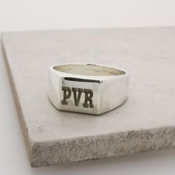 Personalised Initial Silver Signet Ring, 3 of 11