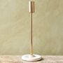 Candlestick Holder With Glazed Base In Gold Toned Metal, thumbnail 6 of 7