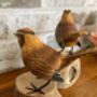 Hand Carved Wooden Wren Ornament Garden Bird Figurine, thumbnail 9 of 10