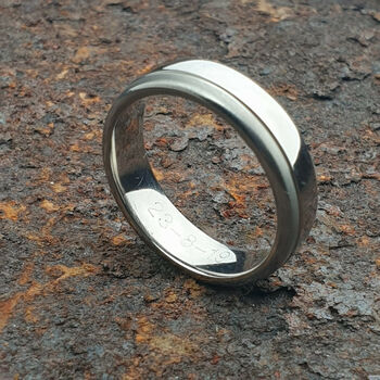 Men's Titanium Wedding Ring With Personalisation, 4 of 7