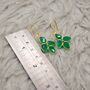 Green Onyx Silver Drop Earrings, thumbnail 6 of 8