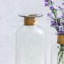 Large Clear Floor Glass Vase With Brass Ring 'Drisana', thumbnail 2 of 4