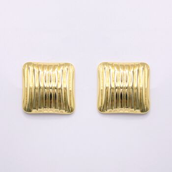 Teri Square Stud Vintage Style Textured Earrings, 4 of 7
