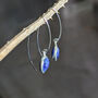 Sapphire Sterling Silver Drop Earrings, thumbnail 3 of 6