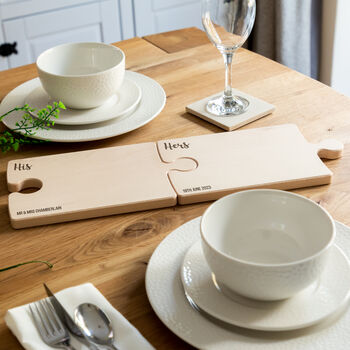 Personalised His And Hers Serving Boards Wedding Gift, 2 of 4