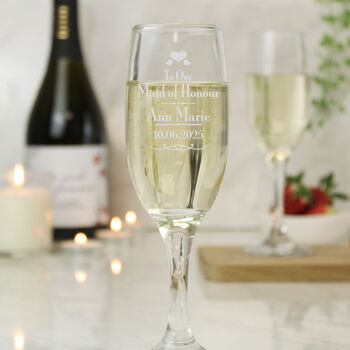 Personalised Decorative Wedding Maid Of Honour Glass, 2 of 3