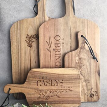 Small Personalised Acacia Serving Board Gift, 4 of 5