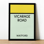 Vicarage Road Monopoly Watford Football Print, thumbnail 1 of 2