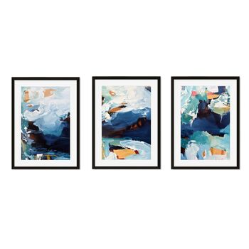 Navy Shore Original Abstract Art Prints Set Of Three, 4 of 7