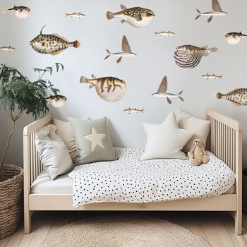 Puffer Fish Peel And Stick Fabric Wall Decals, 3 of 8