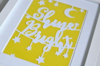 Unframed Paper Cut 'Shine Bright' Print A5, 2 of 3