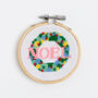Noel Wreath Christmas Cross Stitch Kit Three Inch Hoop, thumbnail 3 of 5