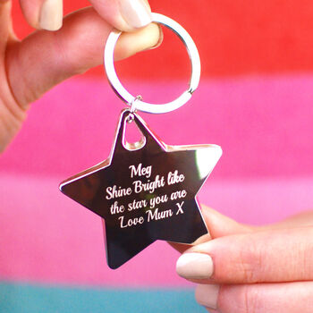 Personalised Silver Star Message Keyring, 5 of 8