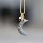 Pave Diamond Moon Necklace, thumbnail 6 of 9