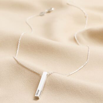 Personalised Bar Pendant Necklace In Silver, 5 of 11