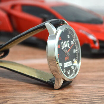 Personalised Speedometer Design Wrist Watch, 3 of 5