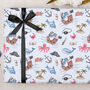Three Sheets Of Children's Birthday Pirate Wrapping Paper, thumbnail 2 of 2
