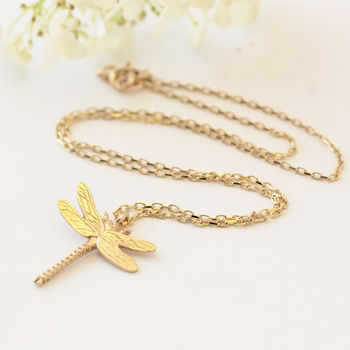 9ct Gold Dragonfly Necklace, 3 of 10