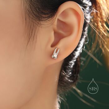 Teeth Stud Earrings In Sterling Silver, 11 of 12