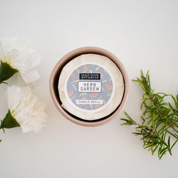 Lino Print Botanical Candle Pot With Refill Blush Pink, 3 of 7