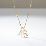 Two Letter Necklace Sterling Silver Gold Vermeil Plate, thumbnail 3 of 6