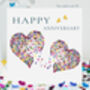 Butterfly Anniversary Two Kaleidoscope Butterfly Hearts Card, thumbnail 1 of 12