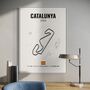 Circuit De Barcelona Catalunya F1 Track Print Blue F1 Gift, Father's Day Gifts, thumbnail 2 of 2