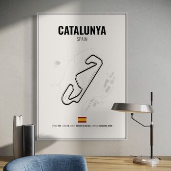 Circuit De Barcelona Catalunya F1 Track Print Blue F1 Gift, Father's Day Gifts, 2 of 2