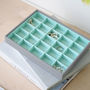 Dove Grey With Mint Classic Jewellery Box, thumbnail 3 of 8