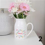 Personalised Flower Jug Vase Mother's Day Gift For Her, thumbnail 3 of 4
