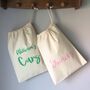 Personalised Cotton Drawstring Snacks Bag, thumbnail 2 of 5
