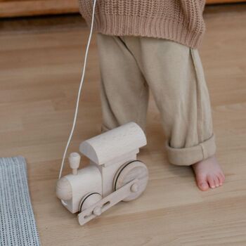 Wooden Pull Along Toy Train, 2 of 5