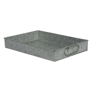 Zinc Metal Tray With Handles, 8 of 9