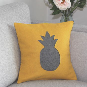 Vibrant Handmade Wool Cushion With Pineapple, 7 of 9