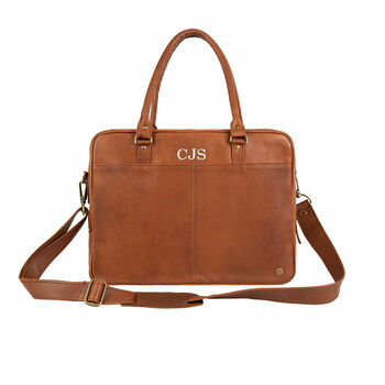 Personalised Leather Oxford Zip Up Satchel, 5 of 12