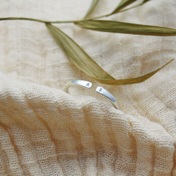 Personalised Initial Open Silver Stacking Ring, 4 of 7