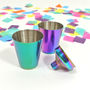 Iridescent Hip Flask Set With Personalised Sleeve, thumbnail 4 of 8